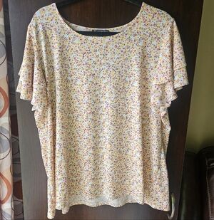 Adrianna Papell Multicolor Floral Blouse Size 2X